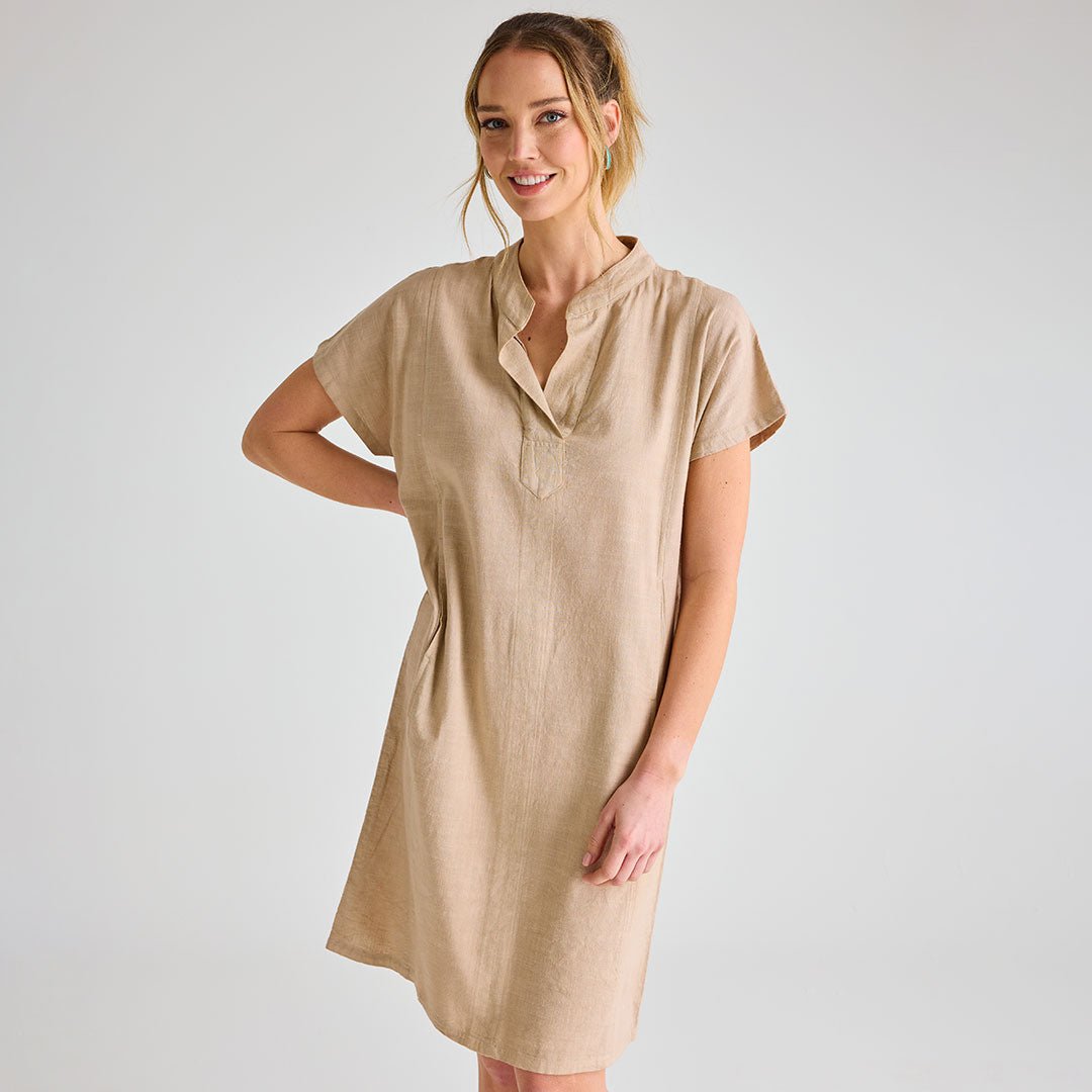 Ladies Stone Linen Pocket Dress from You Know Who's