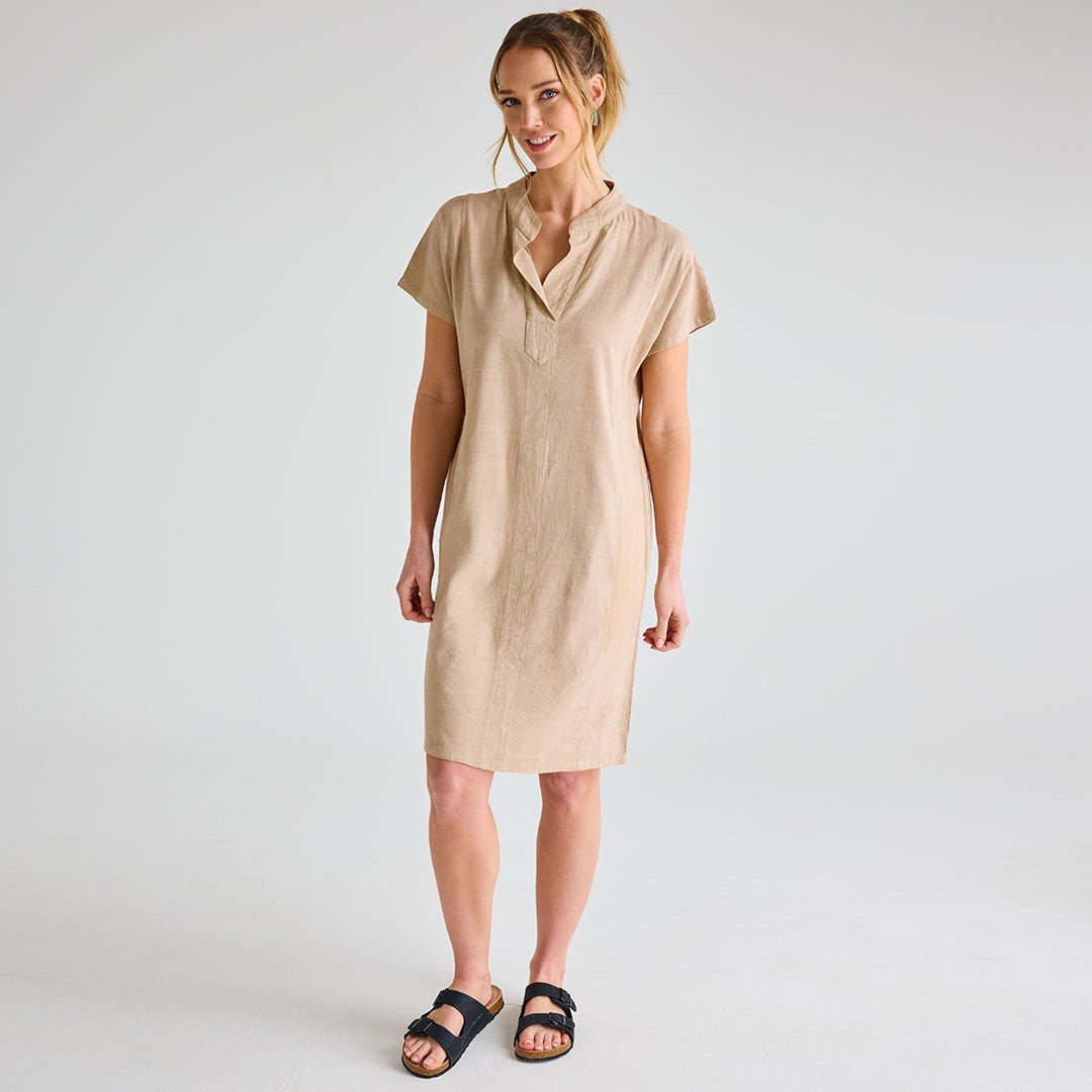 Ladies Stone Linen Pocket Dress from You Know Who's