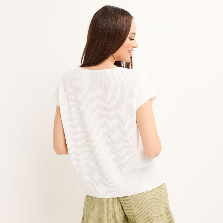 Ladies Stone Plisse Top from You Know Who's