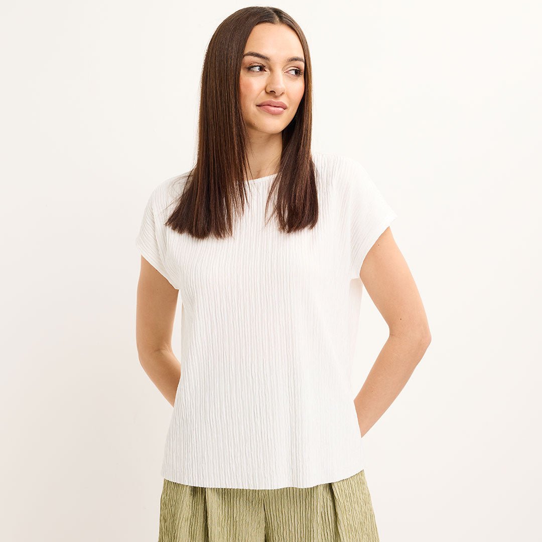Ladies Stone Plisse Top from You Know Who's
