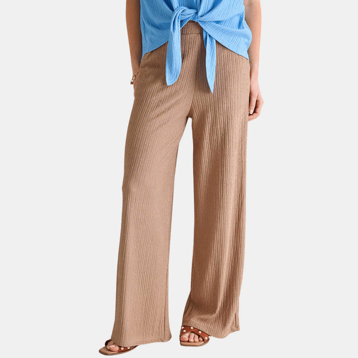 Ladies Stone Plisse Trouser from You Know Who's