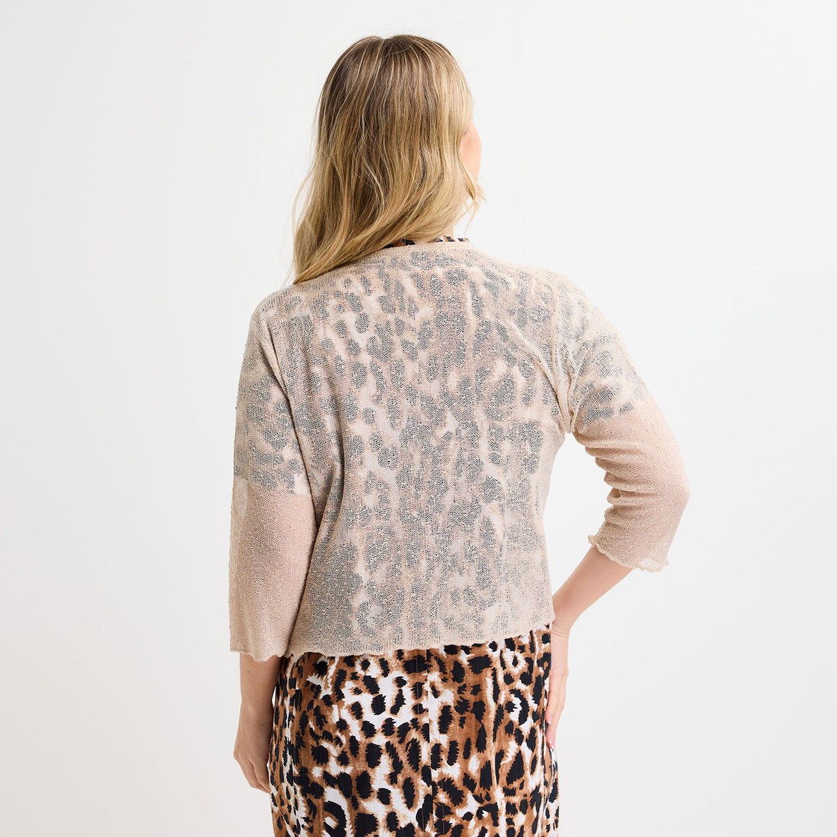 Ladies Stone Popcorn Waterfall Knit Cardigan from You Know Who's