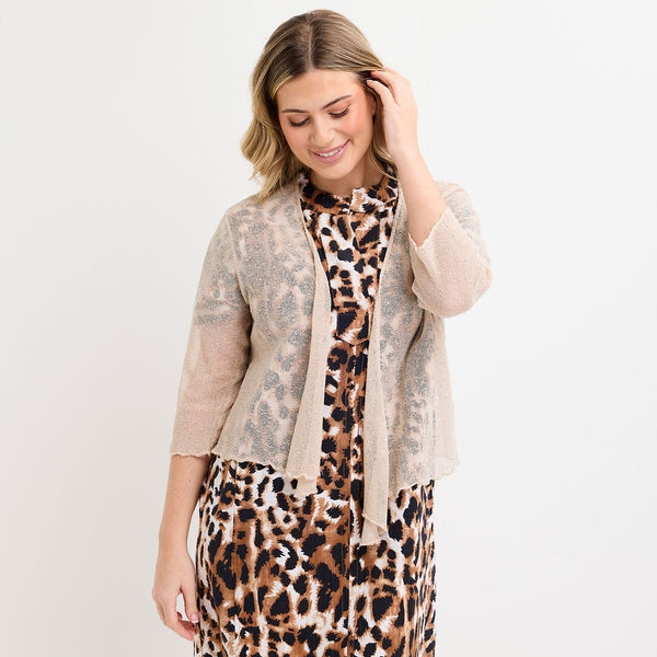 Ladies Stone Popcorn Waterfall Knit Cardigan from You Know Who's