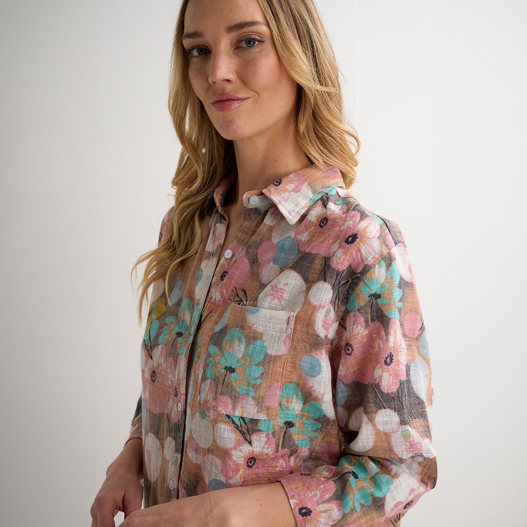 Ladies Stone Printed Button Through Shirt from You Know Who's