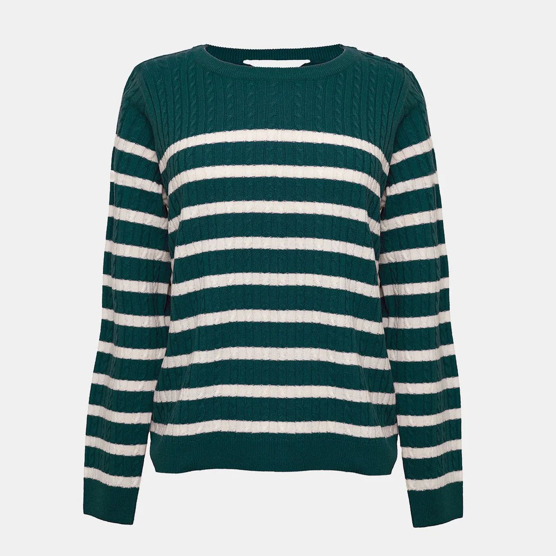 Ladies Striped Cable Knitted Jumper from You Know Who's