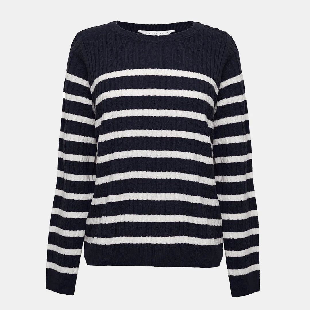 Ladies Striped Cable Knitted Jumper from You Know Who's