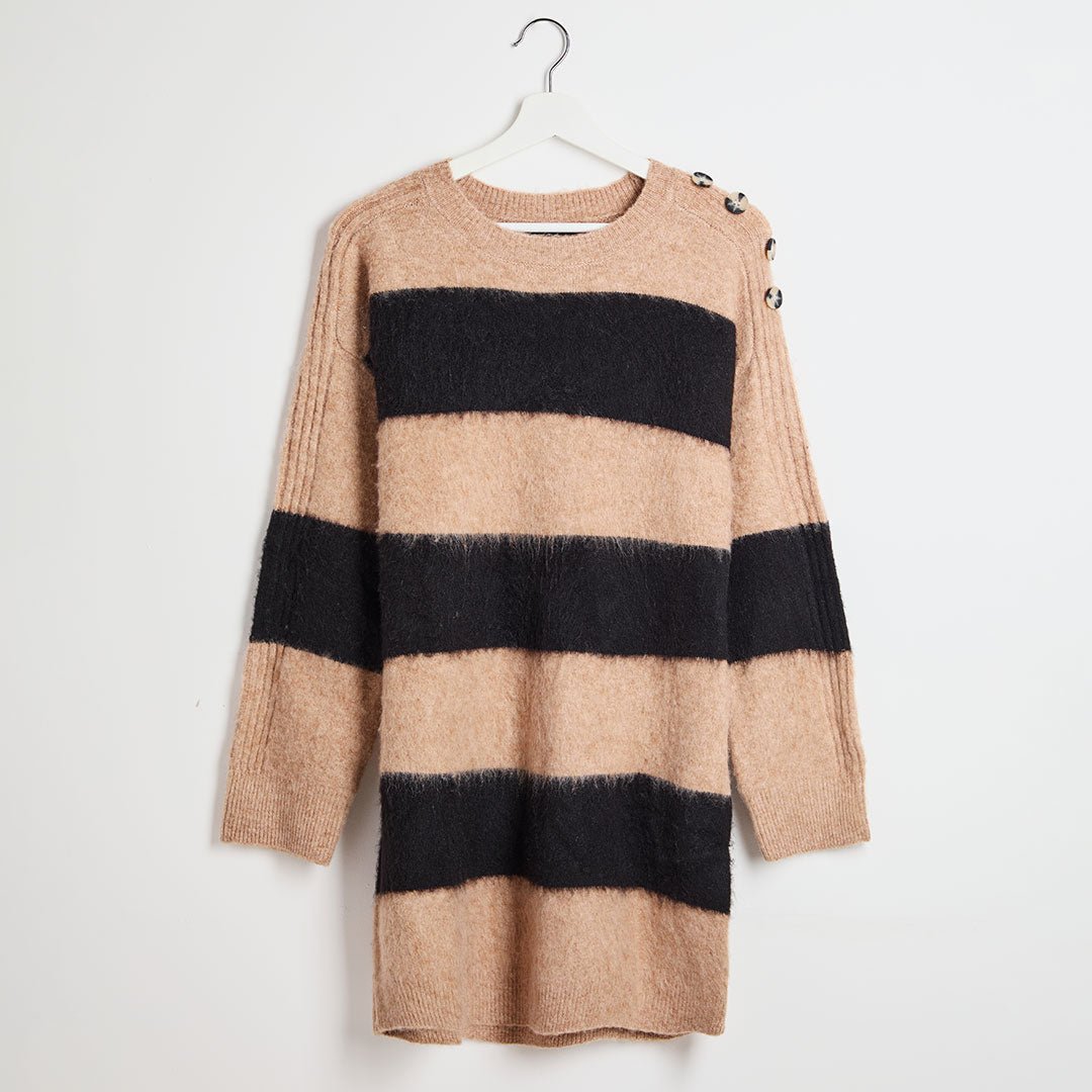 Ladies Striped Fluffy Jumper Dress from You Know Who's