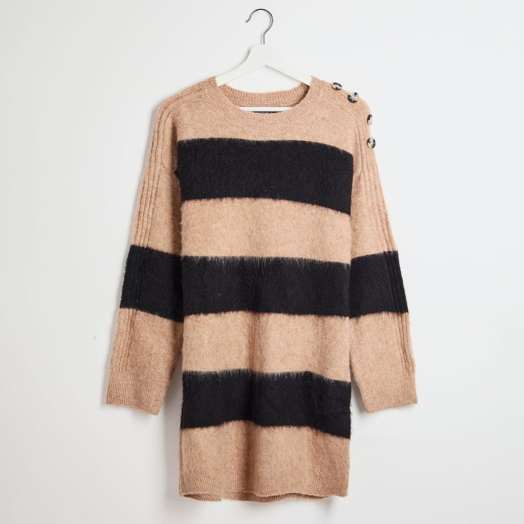 Ladies Striped Fluffy Jumper Dress You Know Who s