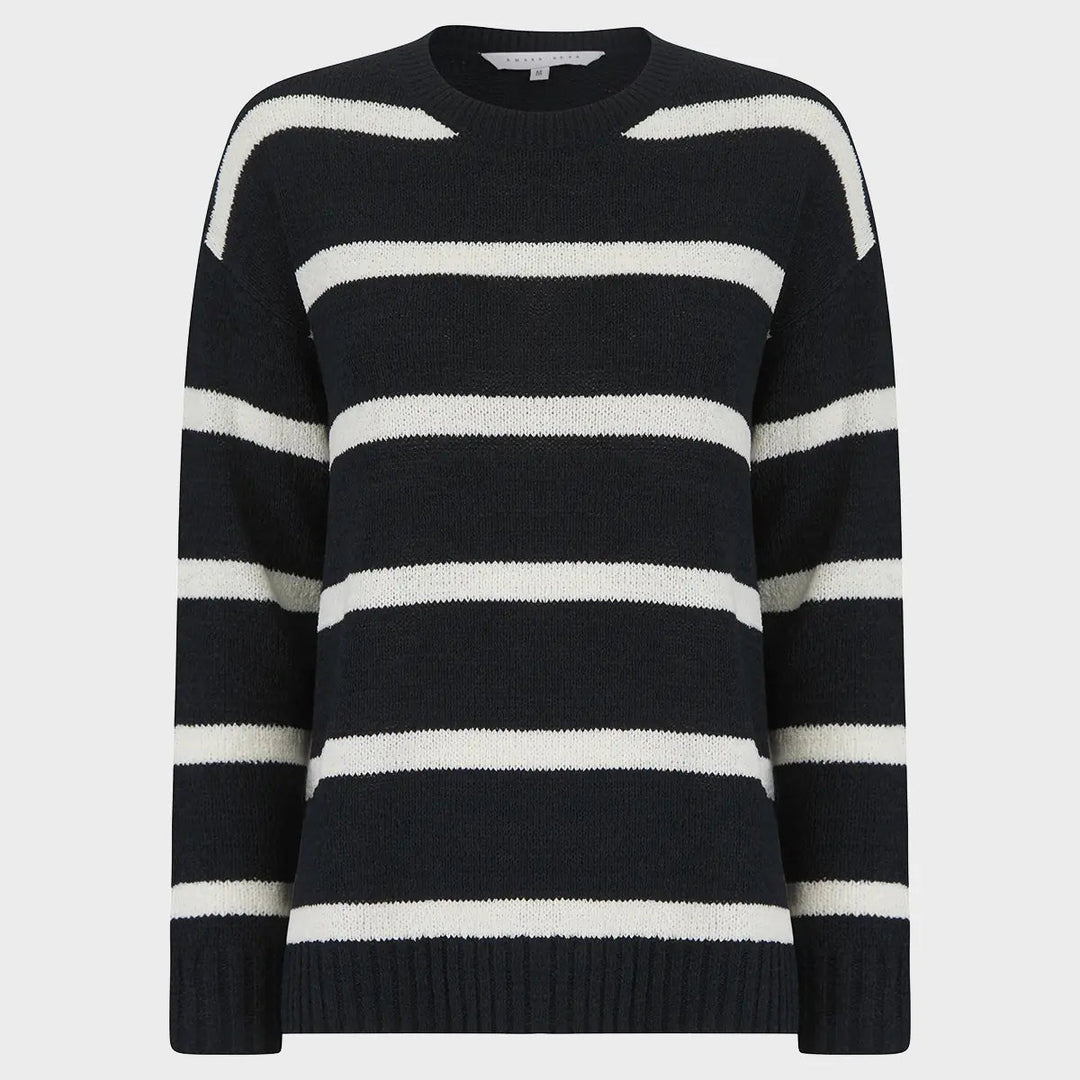Black white striped jumper womens clearance