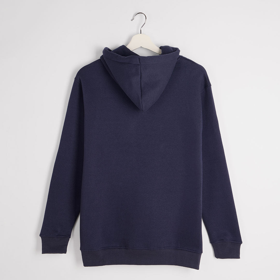 Ladies Sunday Camo Slogan Hoodie Navy from You Know Who's