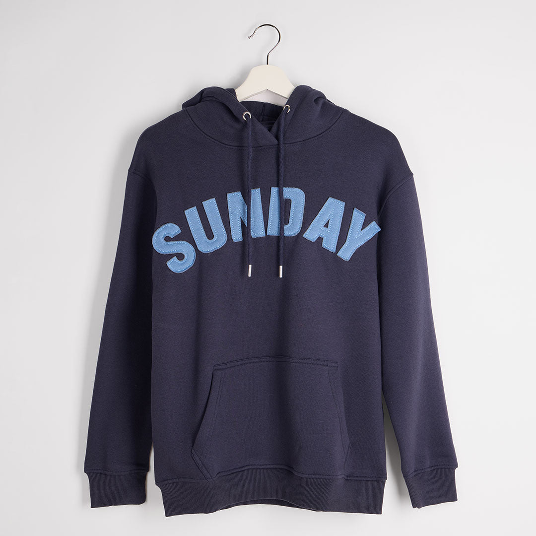 Ladies Sunday Plain Slogan Hoodie Navy from You Know Who's