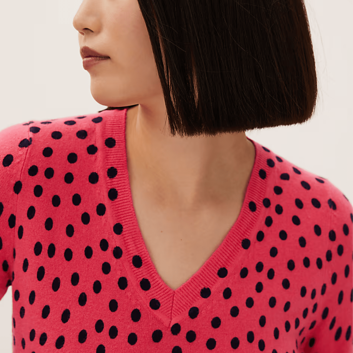 Ladies Super Soft Spot V Neck Jumper from You Know Who's
