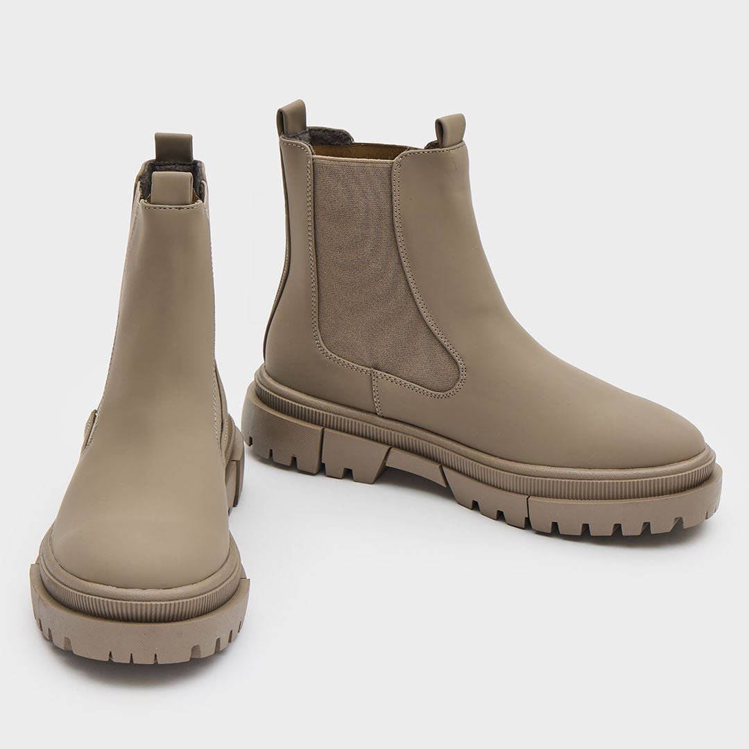 Ladies Taupe Chunky Chelsea Boot from You Know Who's