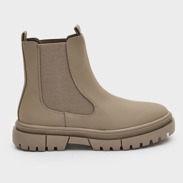 Ladies Taupe Chunky Chelsea Boot from You Know Who's