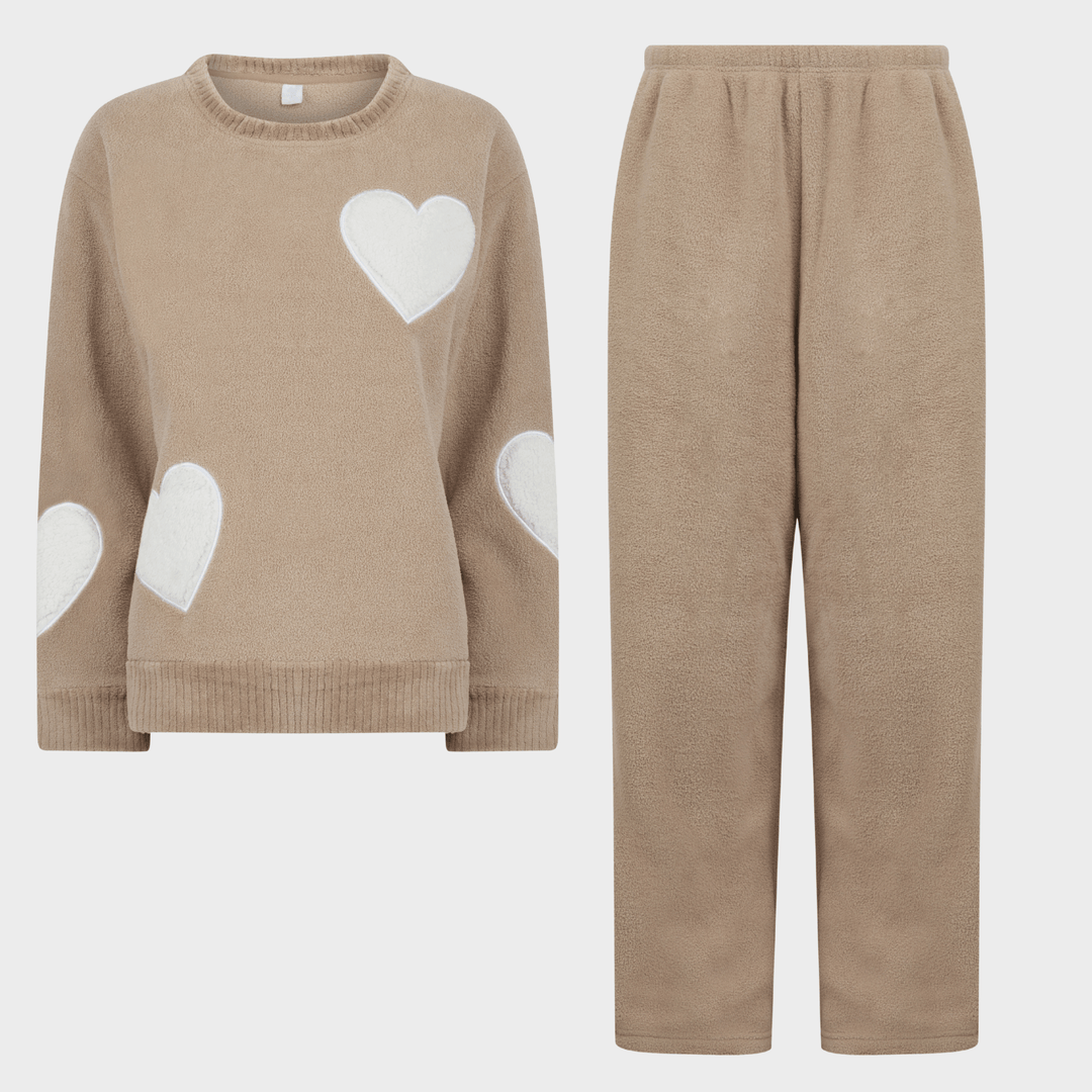 Ladies Taupe Hearts Lounge Set from You Know Who's