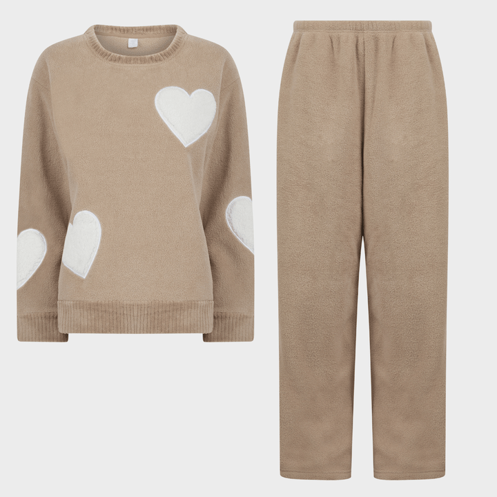 Ladies Taupe Hearts Lounge Set from You Know Who's