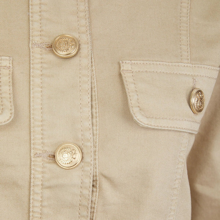 Ladies Taupe Stretch Denim Jacket from You Know Who's