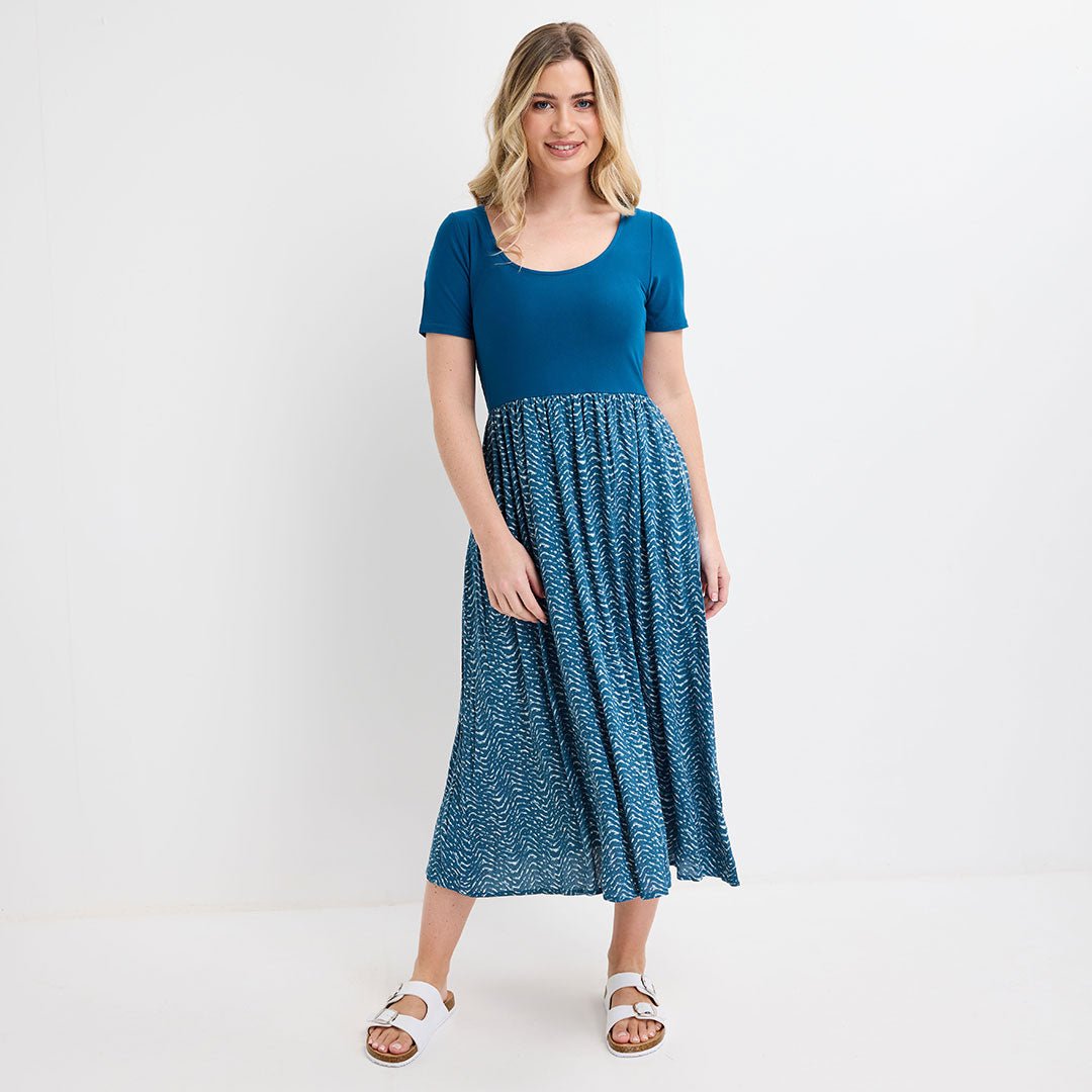 Ladies Teal Contrast Dress from You Know Who's