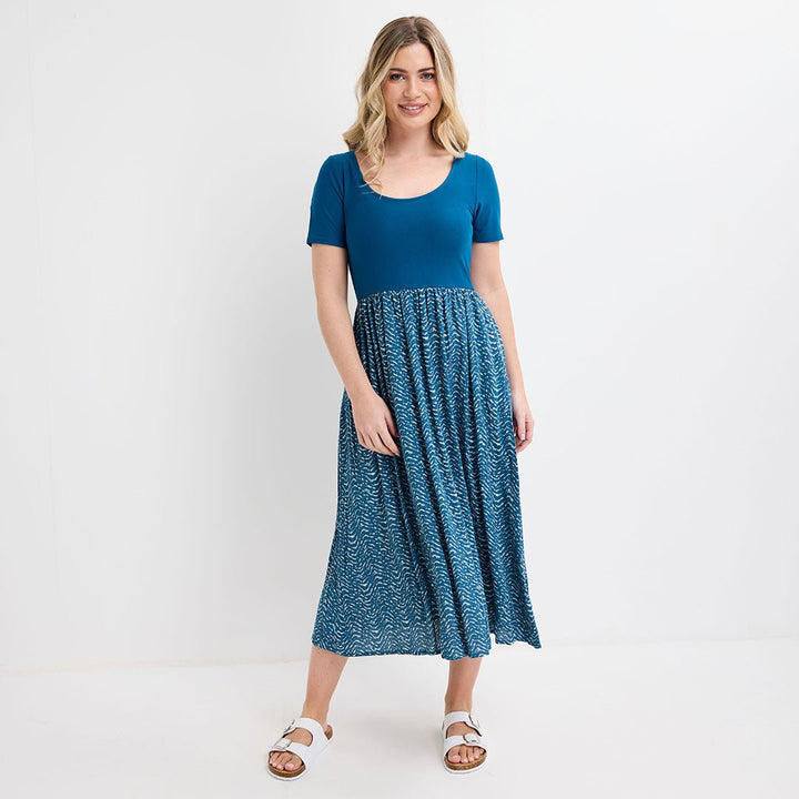 Ladies Teal Contrast Dress from You Know Who's