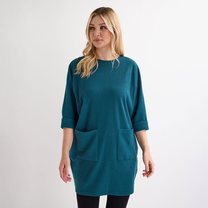 Ladies Teal Cord Pocket Tunic from You Know Who's