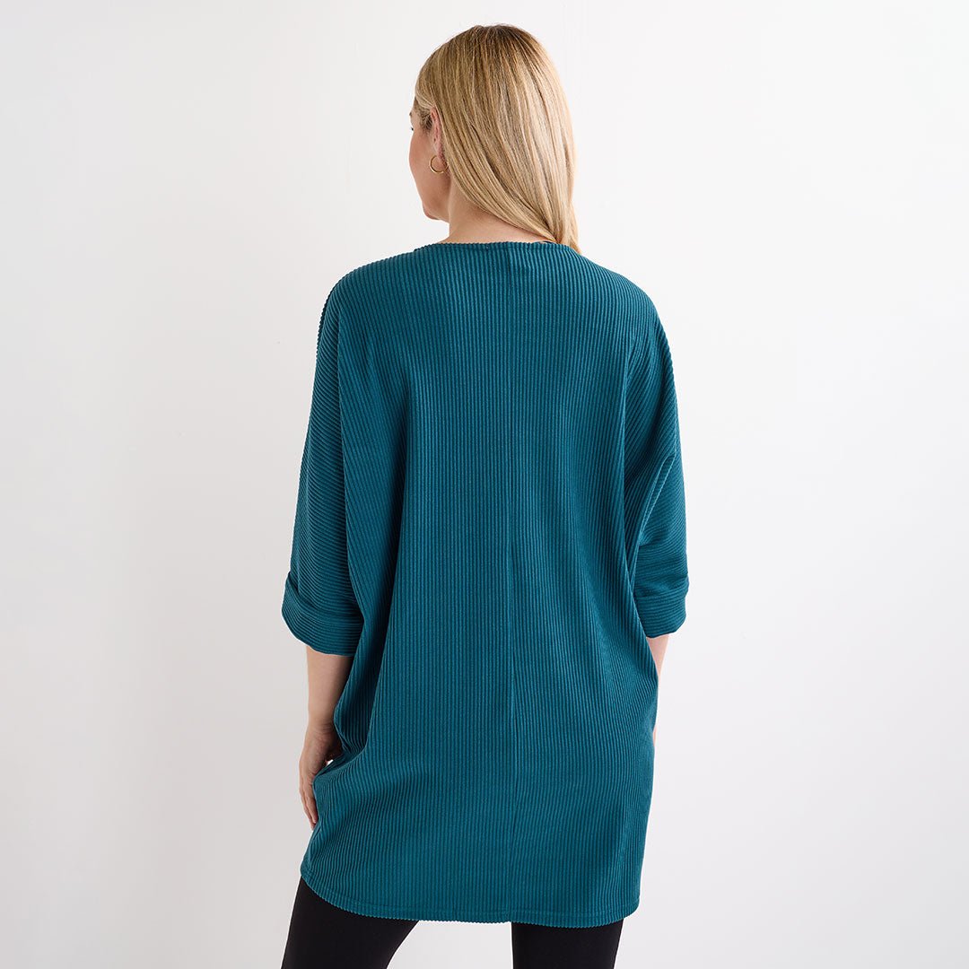 Ladies Teal Cord Pocket Tunic from You Know Who's