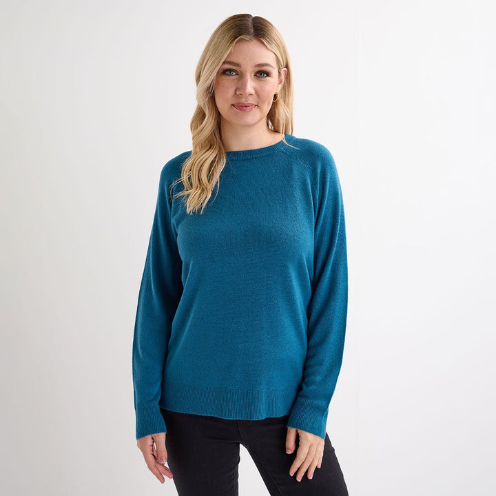 Ladies Teal Crew Cashlike Jumper from You Know Who's