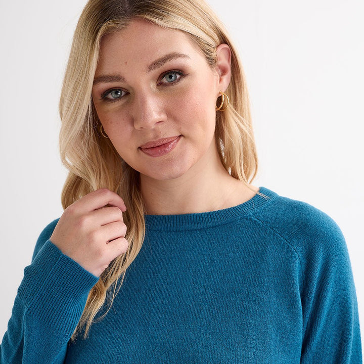 Ladies Teal Crew Cashlike Jumper from You Know Who's