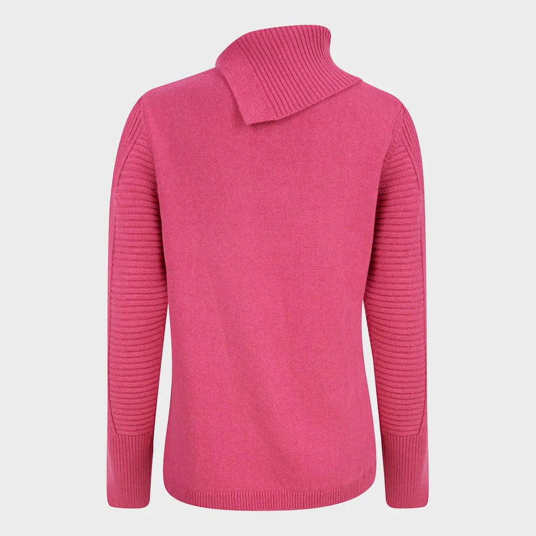 Ladies Textured Button Neck Jumper from You Know Who's