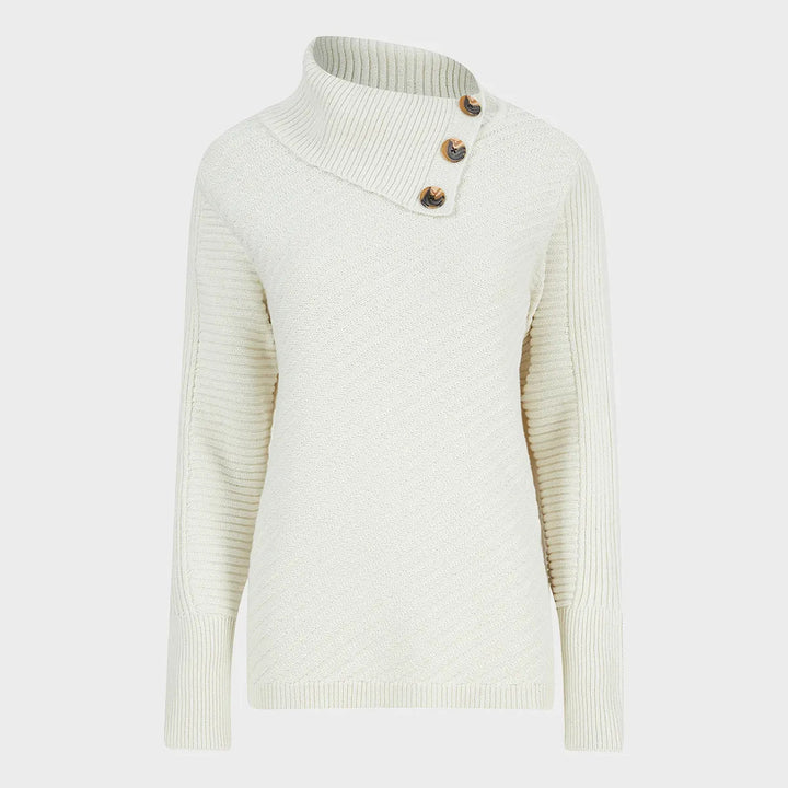 Ladies Textured Button Neck Jumper from You Know Who's