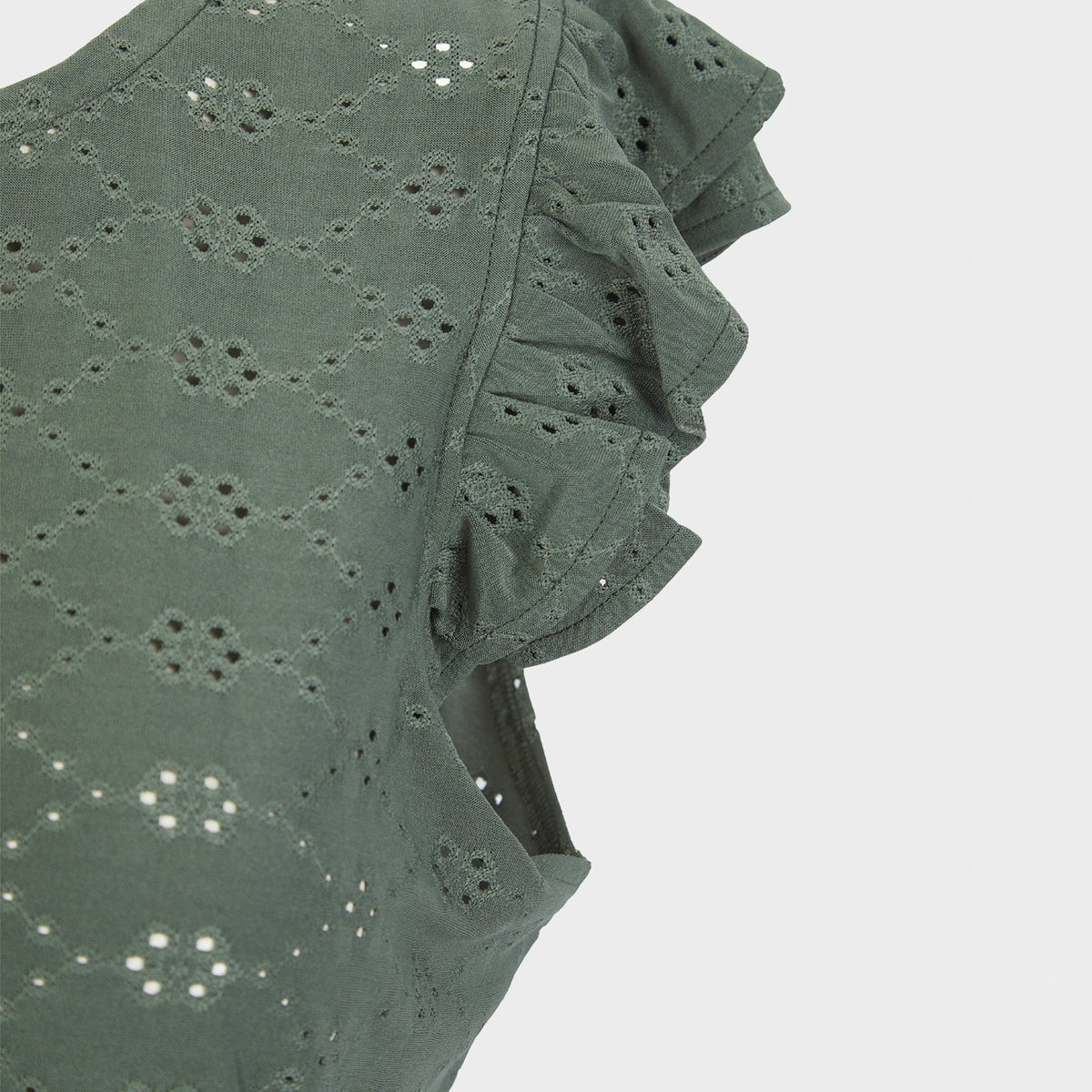 Ladies Thyme Flower Ruffle Sleeve Top from You Know Who's