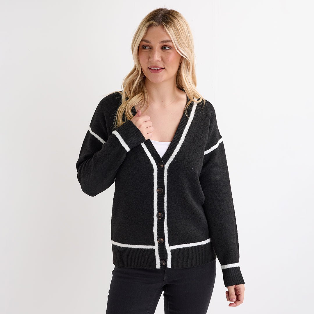 Ladies Tipped Cardigan from You Know Who's