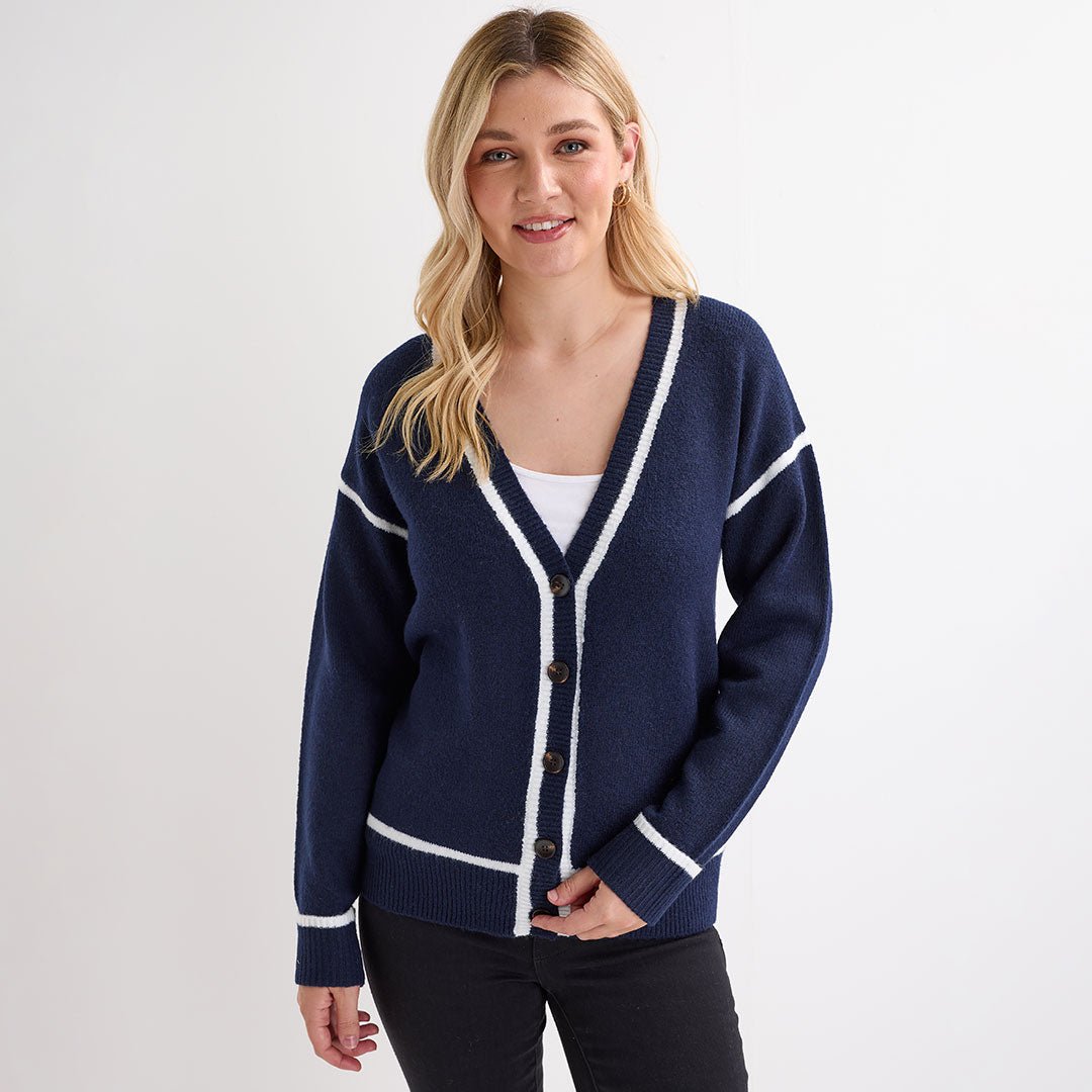Ladies Tipped Cardigan from You Know Who's