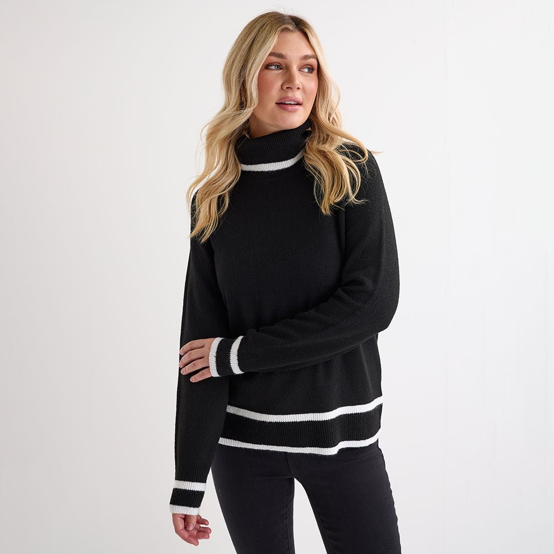 Ladies Tipped Roll Neck Jumper from You Know Who's