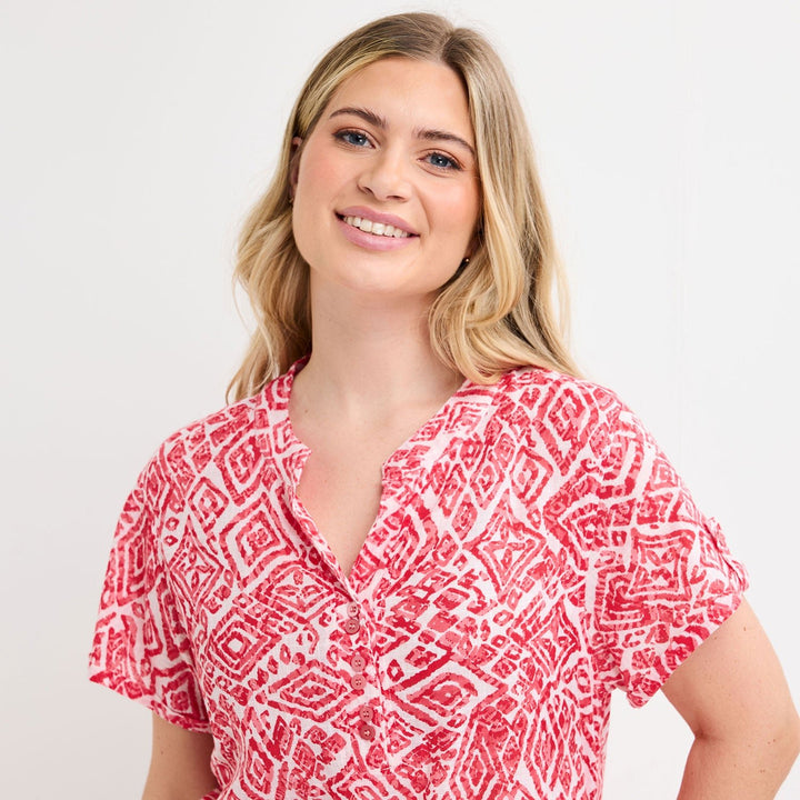 Ladies V - Neck Button Top from You Know Who's