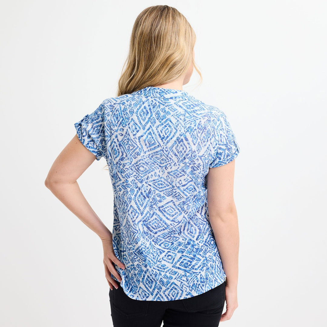 Ladies V - Neck Button Top from You Know Who's