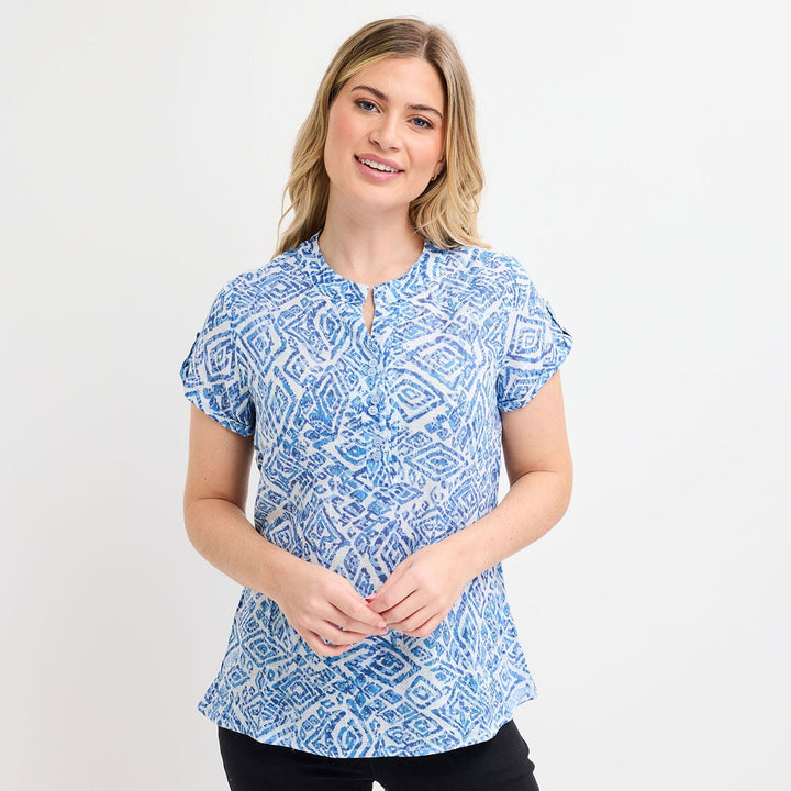 Ladies V - Neck Button Top from You Know Who's