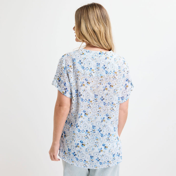 Ladies V - Neck Button Top from You Know Who's