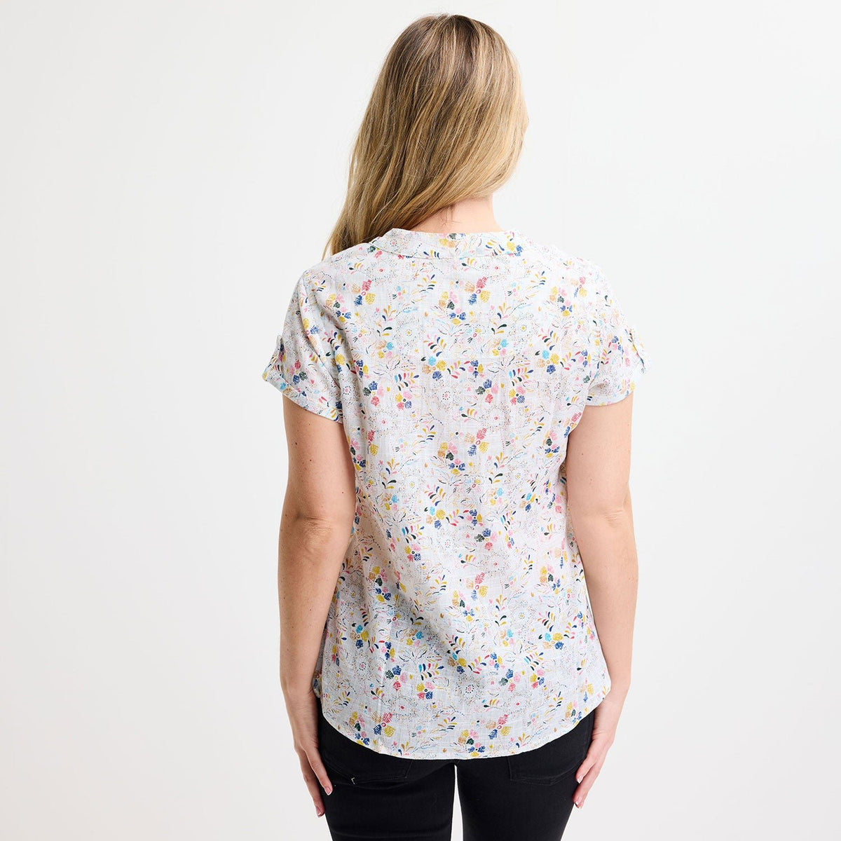 Ladies V - Neck Button Top from You Know Who's
