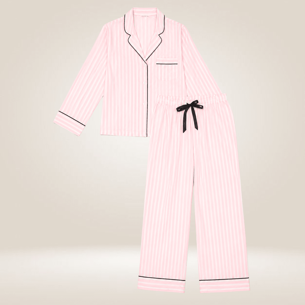Ladies VS Pink Stripe Gold Lurex Pyjamas from You Know Who's