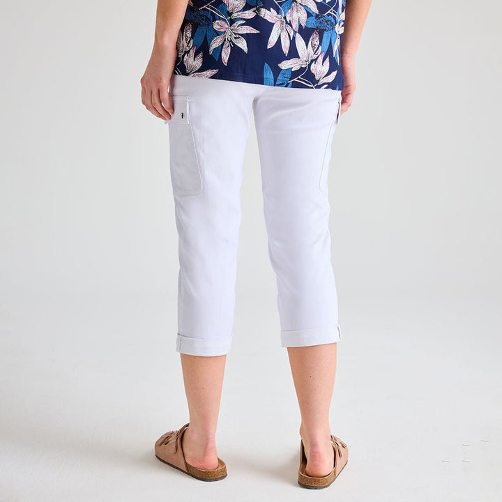 Ladies White 3/4 Combat Trouser from You Know Who's
