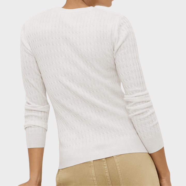 Ladies White Baby Cable Knit Jumper from You Know Who's