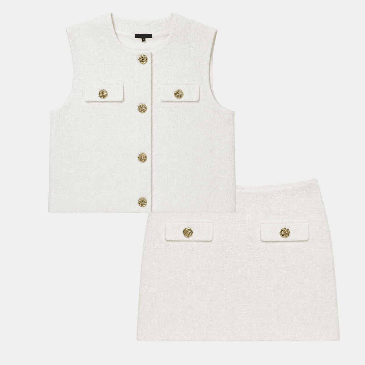 Ladies White Boucle Waistcoat from You Know Who's