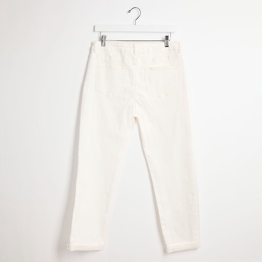 Ladies White Boyfriend Jeans from You Know Who's