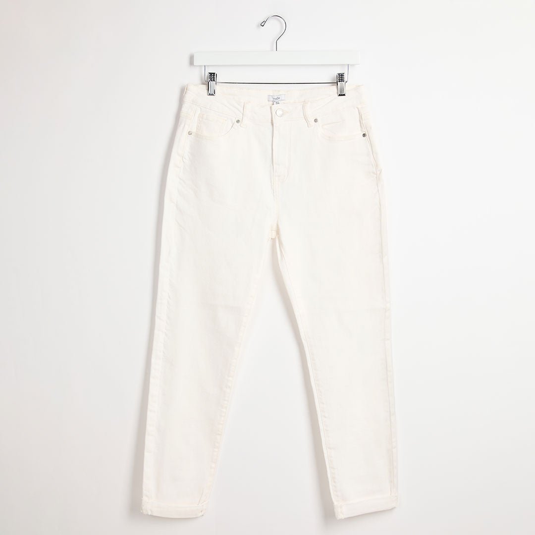 Ladies White Boyfriend Jeans from You Know Who's