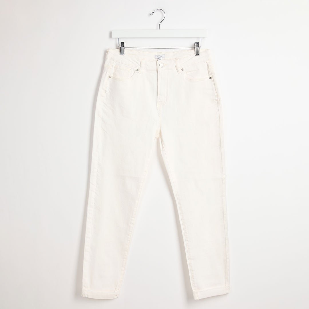 Ladies White Boyfriend Jeans from You Know Who's