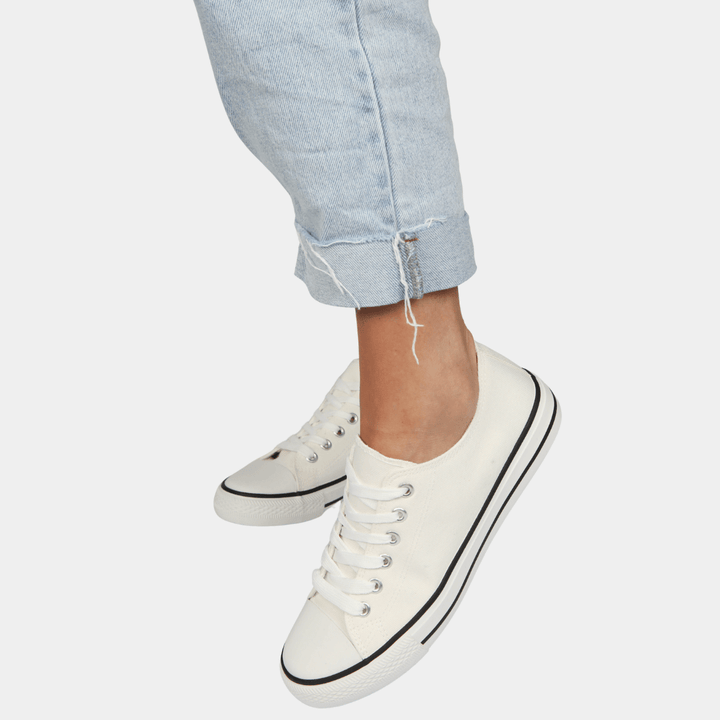 Ladies White Canvas Pumps from You Know Who's