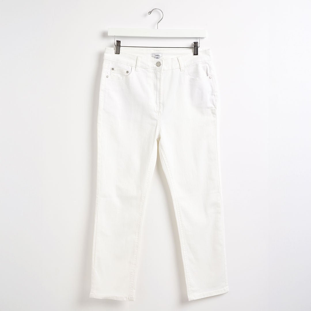 Ladies White Colour Crop Jean from You Know Who's