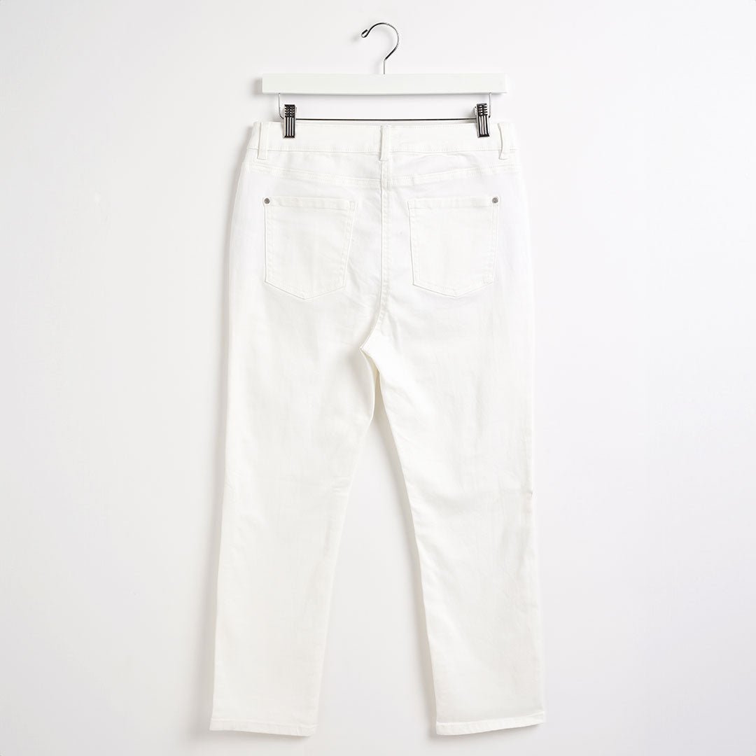 Ladies White Colour Crop Jean from You Know Who's