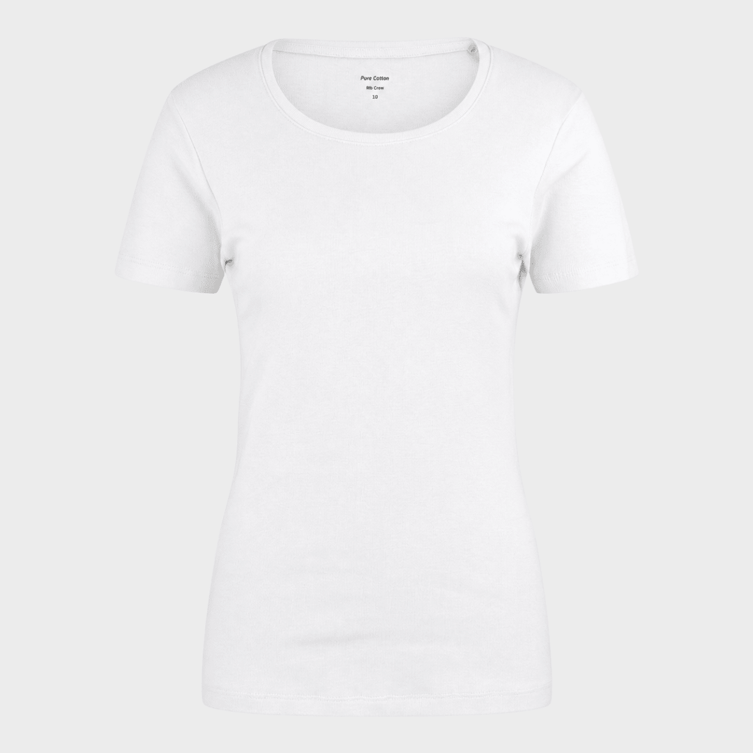 Ladies White Crew Neck T-Shirt from You Know Who's