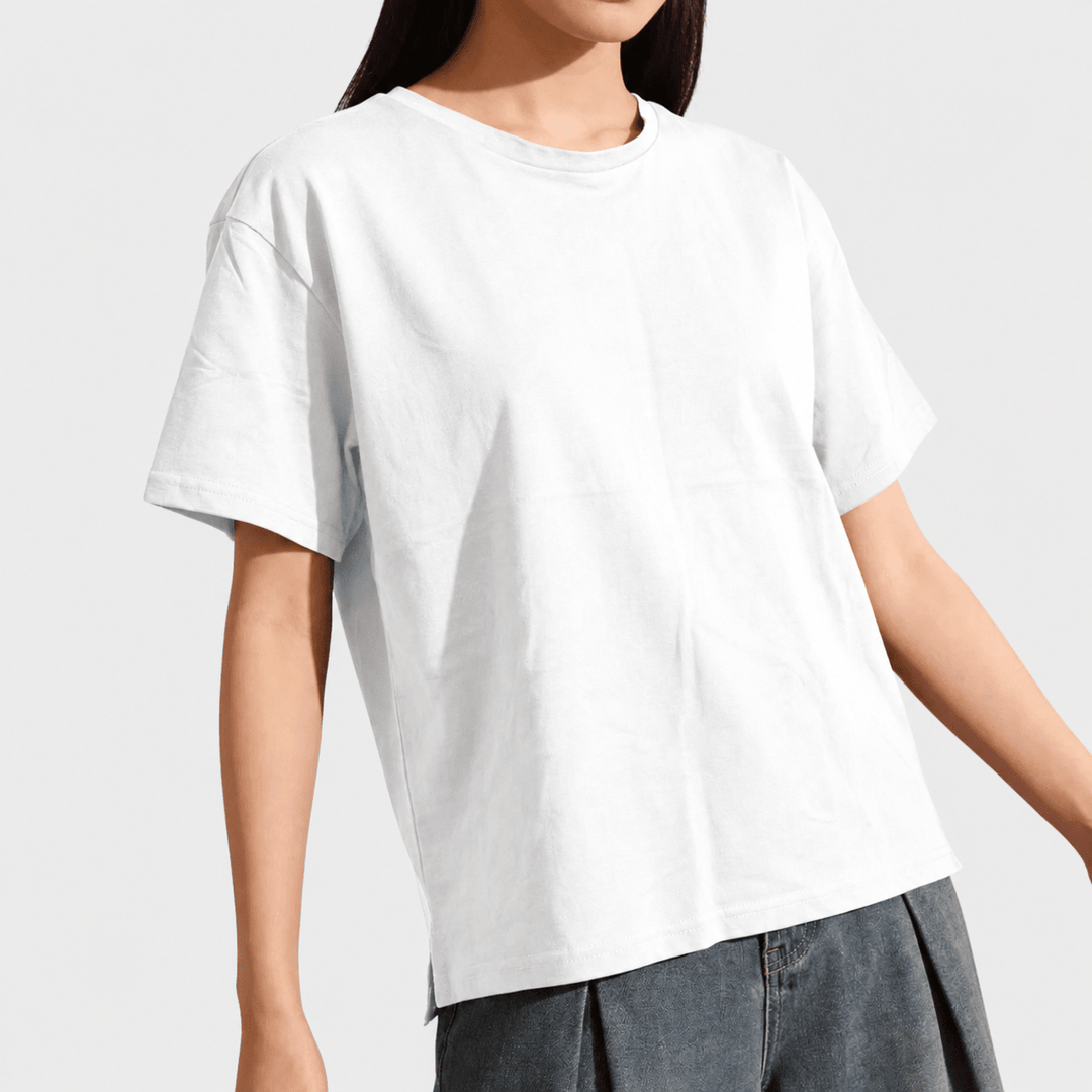 Ladies White Crew Neck T-shirt from You Know Who's